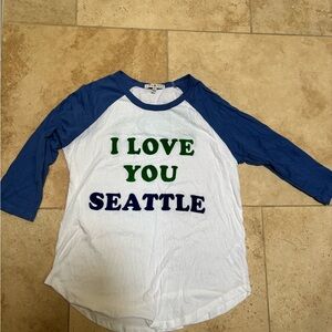 NWOT Seattle Seahawks 3/4 length tee